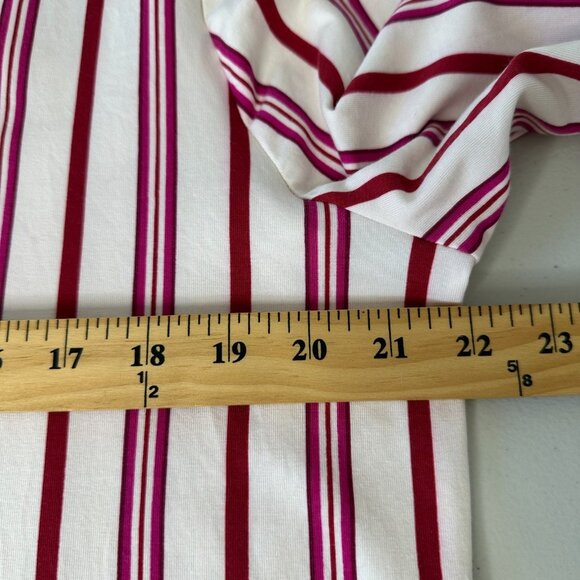 Soma Cool Nights Sleepshirt XL Red Cream Long Sleeve Striped - Picture 6 of 12